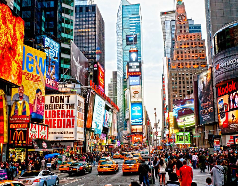 campaña de publicidad en Times Square de Nueva York